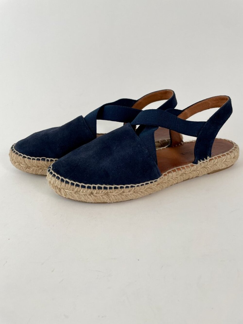 Navy Blue Suede Espadrille Flats, Made in Spain, Size 37 (7)